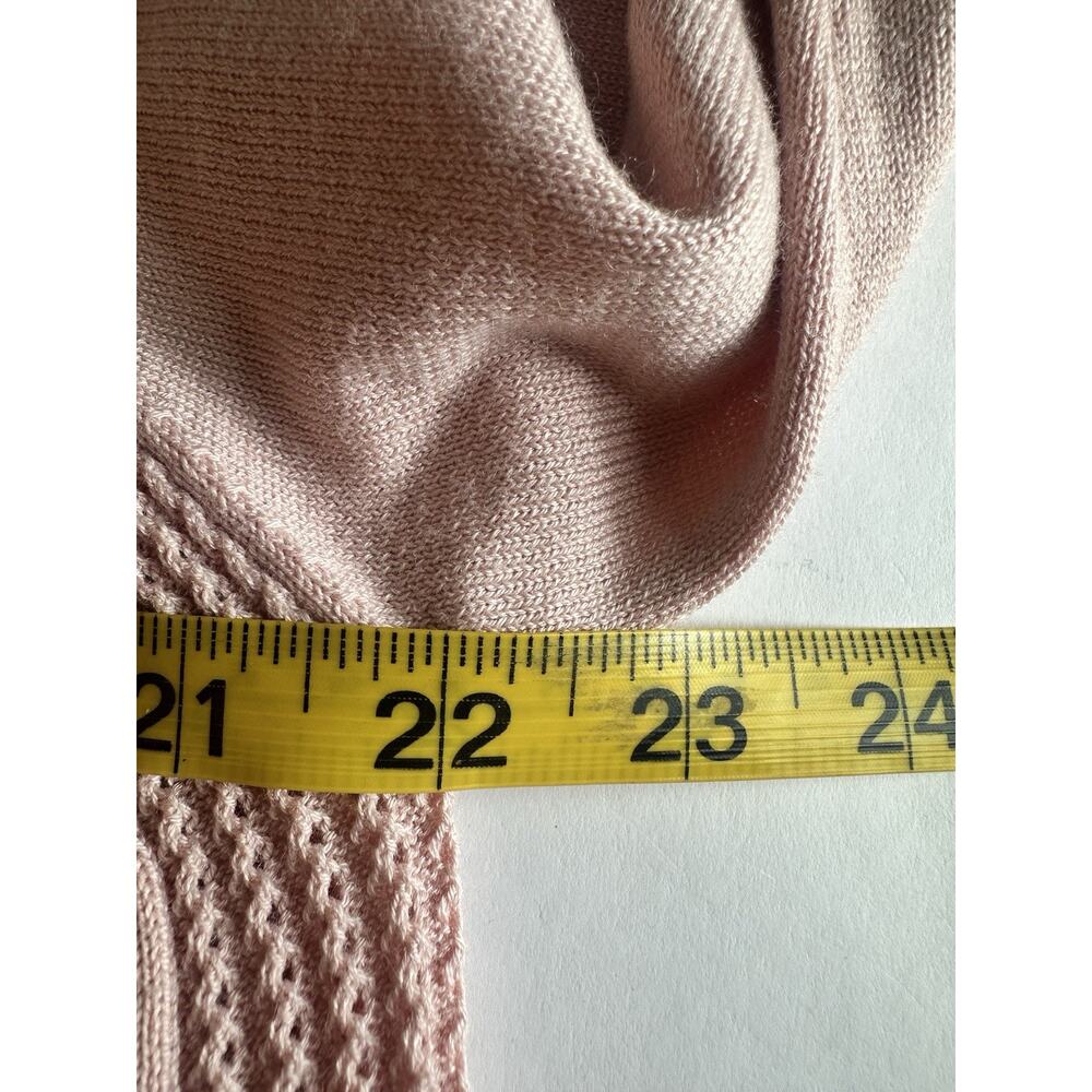Athleta Evergreen V-Neck Knit Hoodie Sweater Blush Pink L Athleisure Balletcore - Picture 10 of 10
